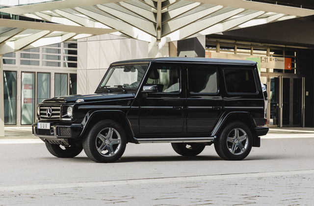 Flotte A black luxury Mercedes G class SUV.